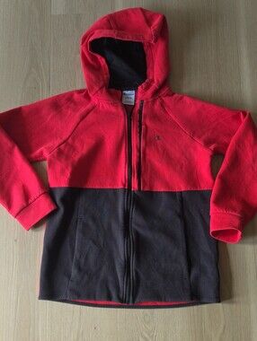 Champion Red and Black Zip-Up Hooded Sweatshirt for Kids